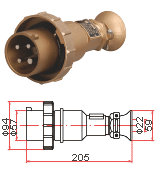 CTS2-2/14，CTS3-2/14 船用铜质大电流水密插头,CTS2-2/I4,CTS3-2/I