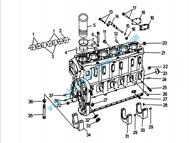 NT855气缸体结构图