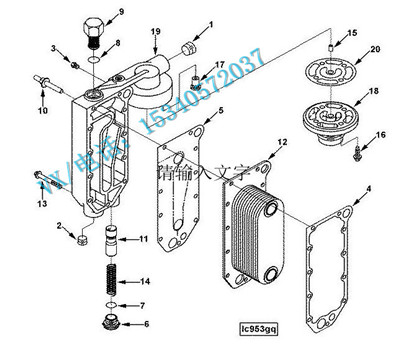 康明斯发动机配件报价4096006机油散热器