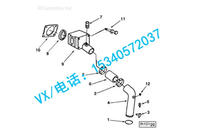 康明斯208128-20节温器壳垫片