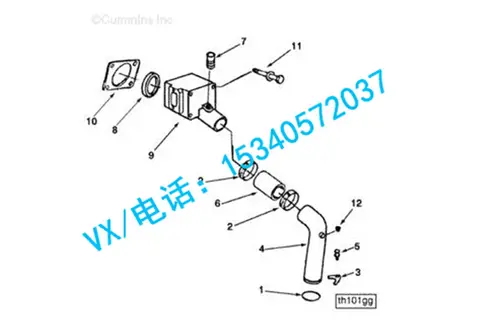 适用于康明斯发动机208128节温器壳垫片